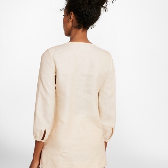 NWT brooks brothers Embroidered Linen Tunic - Picture 2 of 4